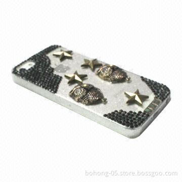 Case for iPhone 5, Made of PC, Flash Powder Paste Transparent Solid Drill (Stars)